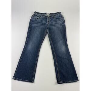 Earl Jean Embroidered Size 12P Medium Wash Bootcut Mid-Rise Women’s